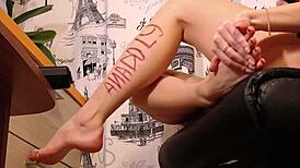 Sexy Bitch Caresses Her Legs for You!