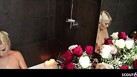 Zarte Deutsche Maus Teases with Dildo in Evening Dress. Wow, What a Sight!