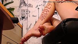 Sexy Bitch Caresses Her Legs for You!