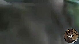 ebony footjob session with toes and cock