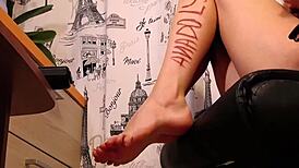 Sexy Bitch Caresses Her Legs for You!