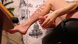 Sexy Bitch Caresses Her Legs for You!