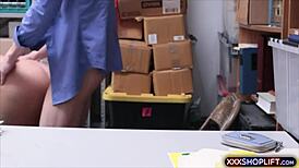 cute curvy teen shoplifter bangs the shop owner hard