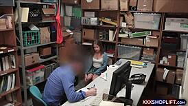 cute curvy teen shoplifter bangs the shop owner hard