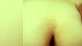 French babe rides and gets cum on her ass!