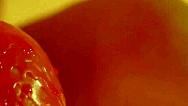 Woman turns herself on with kinky games while fingering