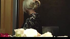 Zarte Deutsche Maus Teases with Dildo in Evening Dress. Wow, What a Sight!