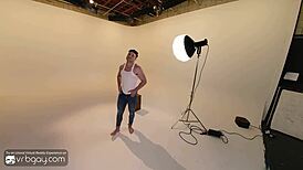 vrb gay muscle model michael boston wants to fuck new photographer vr porn bareback pov blowjob handjob riding cock