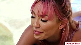 Black guy intensely ass fucks his wife's big tits best friend in hardcore interracial anal scene with deepthroat blowjob.