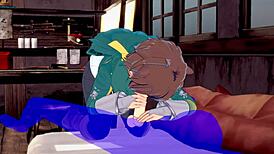 Kazuma receives intense blowjob with cum in mouth in konosuba yaoi