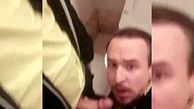 Adrian Sucks Cock in Shopping Bathroom with Intense Emotion