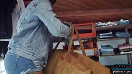 harley dean strips her jeans sexy