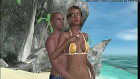 3D couple exploring virtual reality together