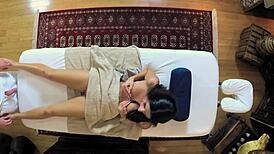 Horny masseur gives tricky erotic massage in apartment!