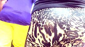 Veteran foreigner in leopard leggings