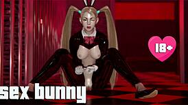 Descriptive The Rabbit Jumps on His Dick in 3D SFM Hentai Cosplay