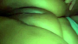 Teen teases messy shaven pussy