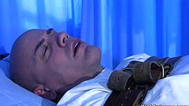 Patient ties and gags brunette nurse