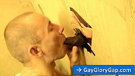 adrian troy sucking justin blayde's big cock at gloryhole