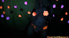 Gaby at the NEON PARTY gets CUM