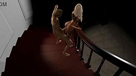 Blonde Slut Deepthroats Monster Cock