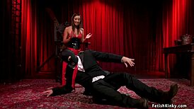 asian milf dom fucks gimp man in latex bondage 😏🔥