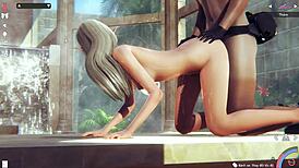 3D Girl Plays in Anime Scene