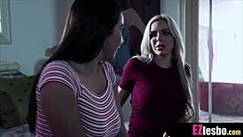 these three slutty teens lick pussies at the party