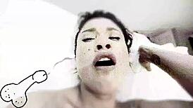 Russian blonde Vinna Reed gets pounded by lucky foreign guy. Big cock dominates her small frame.