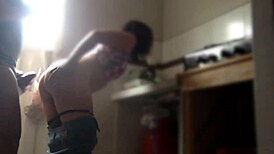 In the kitchen, she gets wild and craves standing sex.