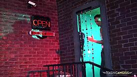 two attractive women enjoy physical activity together