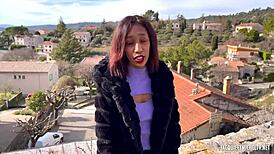 French teen ebony Reyna's first amateur porn casting is wild, can't believe her skills! 😍