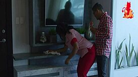 Maid with big ass and tits gets wild