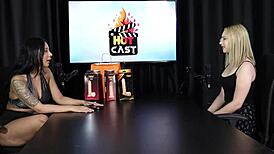 Wow, shy Vivian Lola flashes in sheer red lingerie!