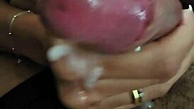 Slutty Housewife Gives Handjob And Ball Licking In Home Office