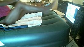 Stroking Pussy Raw Creampie Ebony Spinner Gets Rough Milf Treatment.