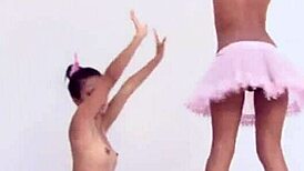 Little Lorie in ballet gets wild with PUSSY LICKING action