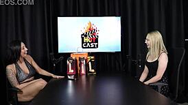 Wow, shy Vivian Lola flashes in sheer red lingerie!