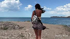 Peeing in public near beach with people watching, oops sorry!