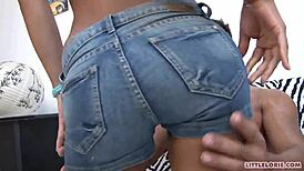 little lorie gets screwed from behind with dildo teasing and fingering