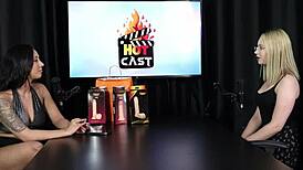 Wow, shy Vivian Lola flashes in sheer red lingerie!