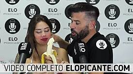 Sara Blonde sucks on creamy banana