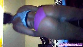Teensy butts wriggle funny on screen as webcam performer puts on a display