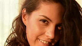 Babe performs sensual striptease and caresses herself solo 😉