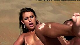 big black cock for nasty latina outdoor blowjob