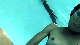 Brunette Cougar Sofie Marie Enjoys Underwater Toy Play