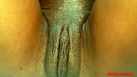 the huge dildo couldn't satisfy her, so she got a facial.