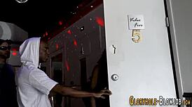 Gloryhole Babe Sucks Monster Black Cock For Facial