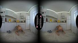 solo chick cindy key masturbates all day in vr setup