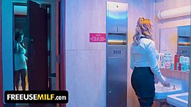 Freeuse Milf - Hot Bathroom Attendant Delivers Wild Club Action!